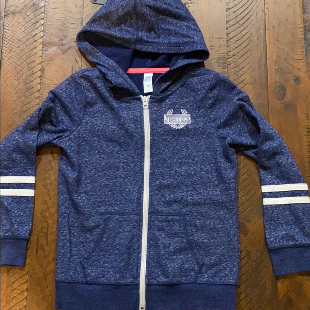 Justice - girls size 8 - zip up hoodie